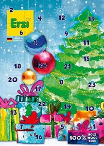 Erzi-Adventskalender mit Holzspielzeug Kaufmannsladen