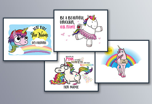 Einhorn-Adventskalender "Classic" mit Einhorn-Motiv, Schokolade und 24 eigenen Bildern 3 Einhorn-Adventskalender mit eigenen Fotos und Schokolade