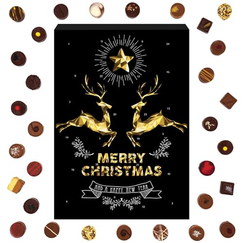 Hallingers Pralinen-Adventskalender - Goldene Elche (Advents-Karton) 5